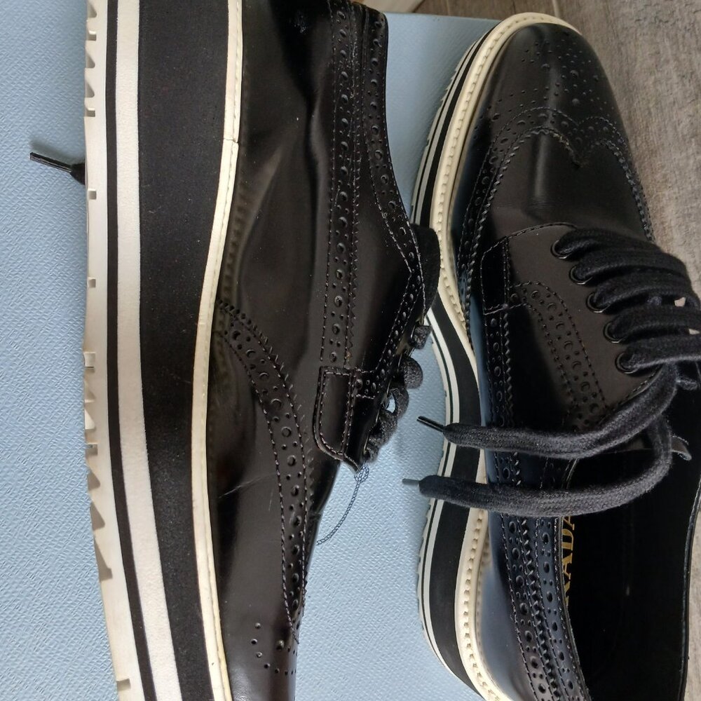 Prada Wingtip Oxford Platform shoes. - Picture 7 of 10